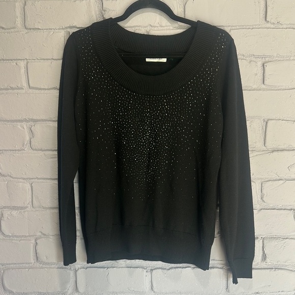NWOT Calvin Klein Black Crew Neck Sweater size M - Picture 4 of 4
